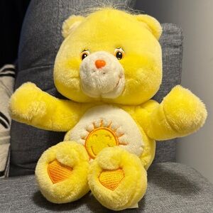 Care Bears Yellow Sunshine Bear Plush with Sun Belly Badge